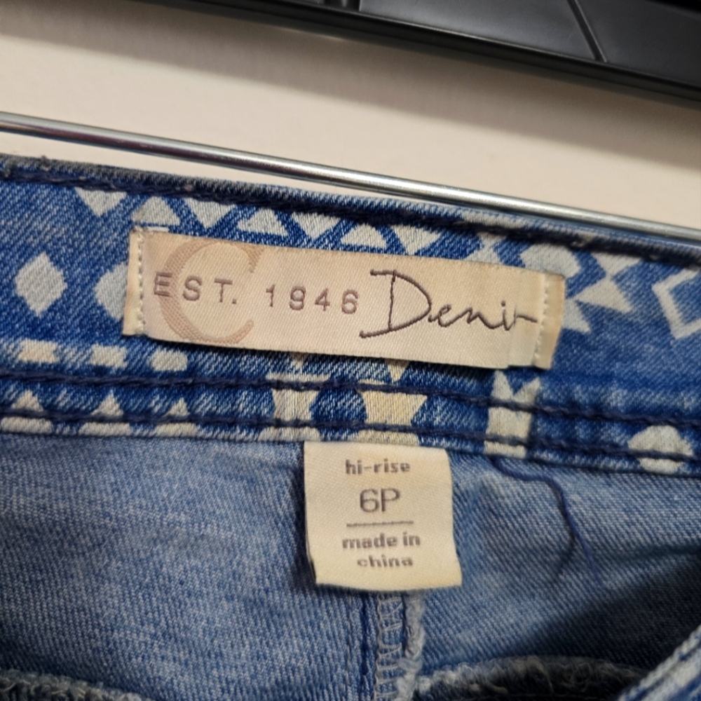 Est. 1846 Denim Aztec Blue Patterned Women's Jeans - Picture 3 of 4